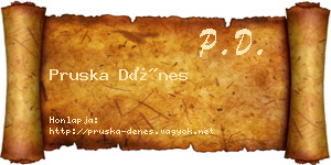 Pruska Dénes névjegykártya